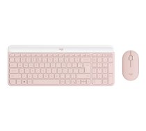 Logitech MK470 Slim Combo tastatūra Pele iekļauta Birojs RF Bezvadu QWERTY US International Rozā