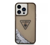 Aizmugurējais vāciņš Guess         Apple      iPhone 14 Pro Max PC/TPU Liquid Glitter Triangle Logo Case       Black