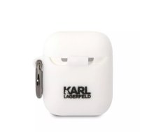 Karl Lagerfeld 3D logotips NFT Karl Head Silikona futrālis priekš Airpods 1|2 White