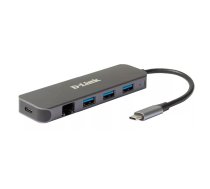 D-Link DUB-2334 dokstacija Vadu USB Veids-C Pelēks