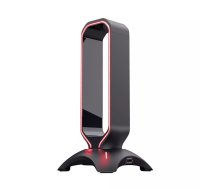 Austiņu turētājs TRUST GXT 265 Cintar Black ar RGB apgaismojumu, 2× USB-A, neslīdoša pamatne, 255×130×130 mm, 407 g