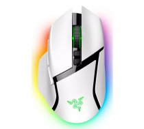 Spēļu pele Razer Basilisk V3 Pro — labroču, optiskā 30 000 DPI, RF Wireless/Bluetooth/USB-C, balta