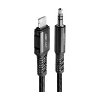 Acefast audio kabelis MFI Lightning - 3,5 mm mini ligzda (vīriešu) 1,2 m, AUX melns (C1-06 melns)
