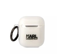 Karl Lagerfeld 3D logotips NFT Karl Head TPU korpuss priekš Airpods 1|2 White