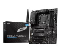 Pamatplate MSI PRO B760-P WIFI DDR4, Intel čipsets, LGA 1700, ATX