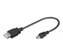 Microconnect USBAFBM USB kabelis USB 2.0 0,2 m USB A Mini-USB B Melns