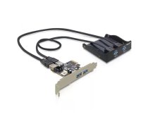 DeLOCK Front Panel + PCI Express Card interfeisa karte/adapteris Iekšējs USB 3.2 Gen 1 (3.1 Gen 1)