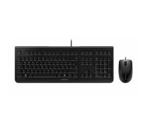 Vadu Cherry CHERRY DC 2000 pilna izmēra USB tastatūra ar QWERTZ izkārtojumu, 109 taustiņiem, 1.8 m kabelis, melna — komplektā pele