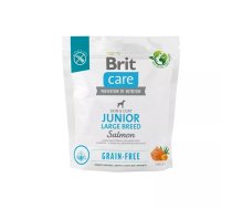 Sausā barība jauniem suņiem (3 mēneši - 2 gadi), lielām šķirnēm virs 25 kg - Brit Care Dog Grain-Free Junior Large salmon 1kg