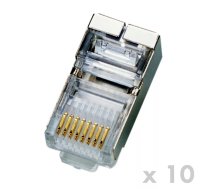 RJ45 STP Cat5e 8p8c savienotājs 10 gab, vadiem