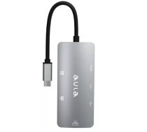 Aula UC-910 6in1 Hub adapteris USB-C uz Hdmi 4K 60Hz / 2x USB 2.0 / USB 3.0 / PD uzlāde / RJ45 Internet