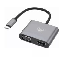 Aula UC-901 2in1 Video Adapteris - Pāreja no USB-C uz Hdmi 4K 30Hz / VGA monitora ligzda