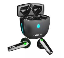 Aula F101 Spēļu Stereo Bluetooth 5.0 Bezvadu Hi-Fi Austiņas ar HD Mik. / Uzlādes maku Melna