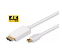 Microconnect MDPHDMI3-4K video kabeļu aksesuārs 3 m Mini DisplayPort HDMI Type A (Standard) Balts