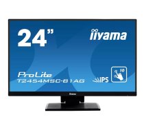 iiyama ProLite T2454MSC-B1AG monitori 60,5 cm (23.8") 1920 x 1080 pikseļi Full HD LED Skārienjūtīgais ekrāns Vairāklietotāju Melns