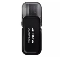 USB zibatmiņa ADATA USB Type-A 2.0 64 GB UV240, melna, ar vāciņu