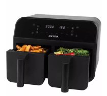 Gaisa cepeškrāsns Petra PT4750BLKVDEEU7, divkameru, 3,7 l, melna