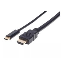 USB-C uz HDMI kabelis Manhattan 4K@30Hz 2m melns Male to Male