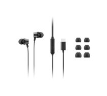 Vadu austiņu komplekts in-ear Lenovo 4XD1J77351 — USB‑C, kabelis 1,2 m, 100–20000 Hz, 12 g, melna