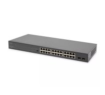 Digitus DN-95348-1 tīkla pārslēgs Nepārvaldīts Gigabit Ethernet (10/100/1000) Power over Ethernet (PoE) 1U Pelēks
