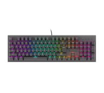 Mehāniskā spēļu klaviatūra GENESIS Thor 303 — pilna izmēra QWERTY, Outemu Red slēdži, RGB, USB, 104 taustiņi