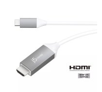 j5create JCC153G HDMI kabelis 1,5 m HDMI Type C (Mini) HDMI Type A (Standard) Pelēks, Balts