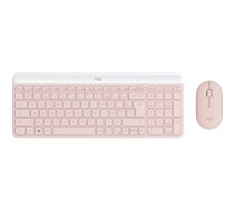 Logitech MK470 Slim Combo tastatūra Pele iekļauta Birojs RF Bezvadu AZERTY Franču Rozā