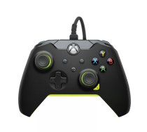 Vadu PDP gamepads Electric Black priekš Xbox Series X|S, Xbox One un Windows — USB‑C, 2,43 m kabelis, D‑poga, Menu/Share/View pogas