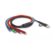 DeLOCK USB uzlādes kabelis 4 in 1 USB Type-A USB-C uz 2 x Lightning Micro USB USB-C 1.20 m