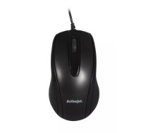 Vadu datorpeles ActiveJet AMY-083 — optiskā, 1000 DPI, USB Type-A, ambidekstra, melna, 65×118×39 mm