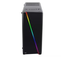 Datoru korpuss AEROCOOL Cylon Midi Tower Black — tērauds, ATX/microATX, priekšējā RGB apgaismojums, sānu logs, 7 paplašināšanas sloti