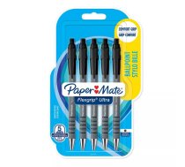 Papermate Flexgrip Ultra Melns Piespiežama izvelkamā lodīšu pildspalva Vidējs 5 pcs