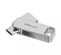 PNY DUO LINK USB zibatmiņa 64 GB USB Type-A / USB Type-C 3.2 Gen 1 (3.1 Gen 1) Nerūsējošs tērauds