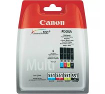 Canon CLI-551 C/M/Y/BK w/sec tintes kārtridžs 4 pcs Oriģināls Standarta produktivitāte Melns, Tirkīzzils, Fuksīns, Dzeltens