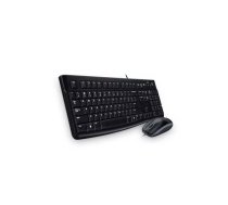 Logitech MK120 tastatūra un pele, tastatūras izkārtojums krievu valodā, melns, iekļauta pele, krievu valoda, USB ports