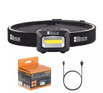 Galvas lukturis LIBOX LB0107 — LED 3W, uzlādējams 1200 mAh ar USB, staru attālums 100 m, melns