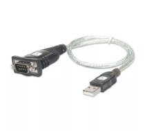 Techly IDATA USB-SER-2T seriālais kabelis Caurspīdīgs 0,45 m USB Type-A DB-9