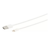 S/CONN maksimālās savienojamības USB lādēšanas sinhronizācijas kabelis, USB A vīrietis ar 8-pin vīrietis, 2.0, balts, 5,0 m (14-12048)