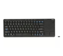 Bezvadu tastatūra OMEGA OKB004B priekš Smart TV — kompakta melna, ar USB uztvērēju