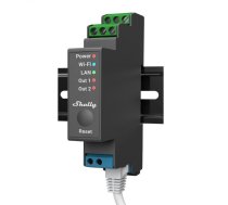 Shelly PRO 2 WiFi + Ethernet 2 grupu viedais releja slēdzis ar DIN sliedes atbalstu