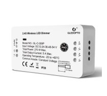 Gledopto GL-C-009P, Zigbee Pro Dimmer LED kontrolieris (Zigbee+RF) 12V-54V DC