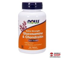 Now Foods Glucosamine & Chondroitin Extra Strength glikozamīns un hondroitīns 60 kapsulas
