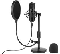 Tracer Studio Pro USB mikrofons datorspēlēm / podkastiem / translācijām Melns + turētājs, pop filtrs TRAMIC46788