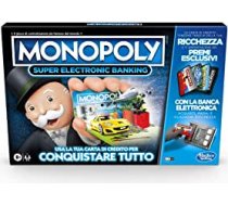 Hasbro Monopoly Super Electronic Banking (spēļu kaste ar elektronisko kredītkaršu lasītāju, itāļu versija) ANE-B087QYBBJT