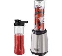 Russell Hobbs 23470-56 Mix&Go tērauda blenderis/statīvs maisītājs, smūtiju veidotājs (300 vati), nerūsējošais tērauds, ieskaitot 2 dzeramās pudeles, 600 ml