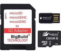 eMemoryCards 128GB Ultra-Slim 100MB/s U3 MicroSDXC atmiņas karte saderīga ar Sony Handycam HDR-CX405 HDR-PJ410B videokameru ANEB08FJGR71LT