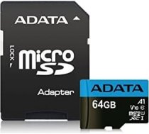 MEMORY MICRO SDXC 64GB CLASS10/W/A AUSDX64GUICL10A1-RA1 ADATA