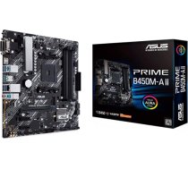 Asus Prime B450M-A II mātesplates ligzda AM4 (mATX, AMD Ryzen, DDR4 atmiņa, M.2, SATA 6Gbit/s, USB 3.1 Gen 2 Type-A. Aura Sync) ANEB08K91L574T