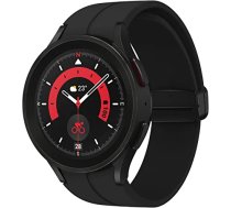 Samsung Galaxy Watch5 Pro viedpulkstenis, veselības uzraudzība, sporta pulkstenis, ilgs akumulatora darbības laiks, Bluetooth, 45 mm, melns, 1 gads garantija [iekļauts Amazon] — FR versija ANEB0B8NNCPKHT