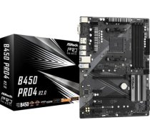 Asrock Mātesplate b450 pro4 r2.0 am4 4ddr4 dp / hdmi m.2 usb3.2 atx